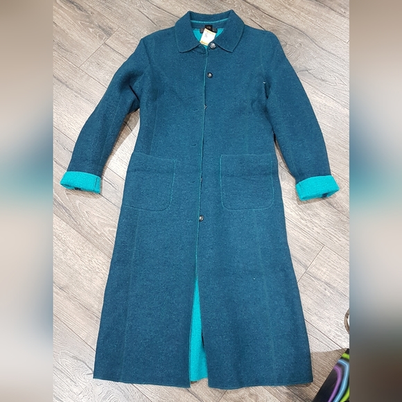 DANA BUCHMAN Petites Teal Wool Jacket Size XS/S - Picture 11 of 12